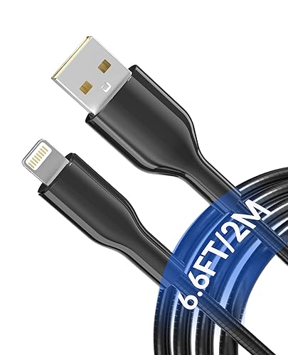 6.6Ft Metal Lightning Cable Chew Proof iPhone Charger Cord - MFi Heavy Duty Metal Braided iPhone Charger Dog Cat Proof Cord with 3A Fast Charging…