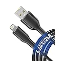 6.6Ft Metal Lightning Cable Chew Proof iPhone Charger Cord - MFi Heavy Duty Metal Braided iPhone Charger Dog Cat Proof Cord with 3A Fast Charging…