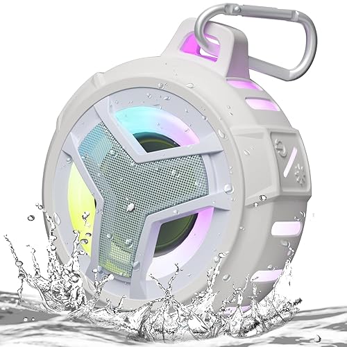EBODA Bluetooth Shower Speaker, IPX7 Waterproof Portable Wireless Small Speakers, Floating, 2000mAh with Light for Home, Pool, Beach, Boat, Kayak