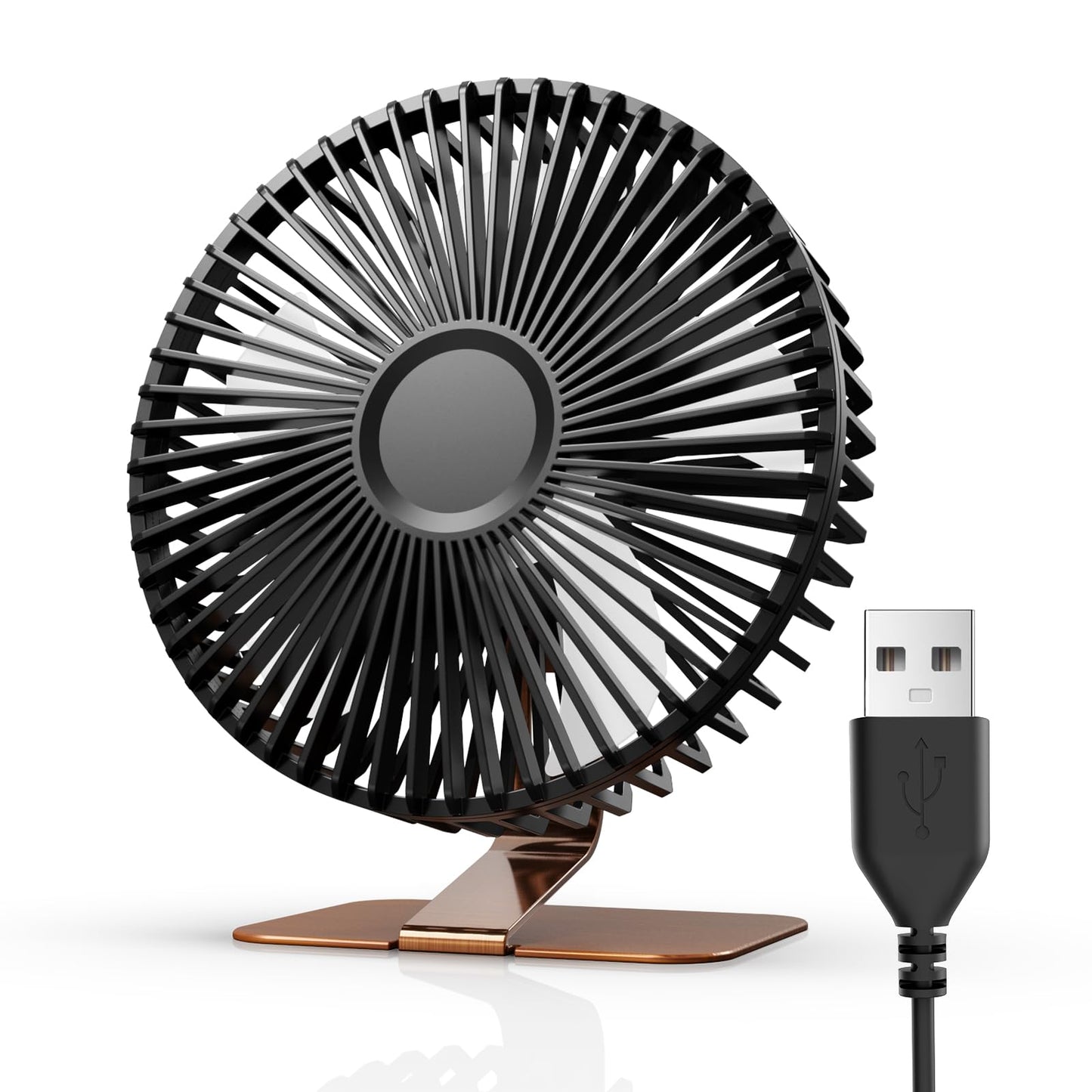 SLENPET 6-inch USB Small Desk Fan, 4 Speeds, Powerful Desktop Table Fan