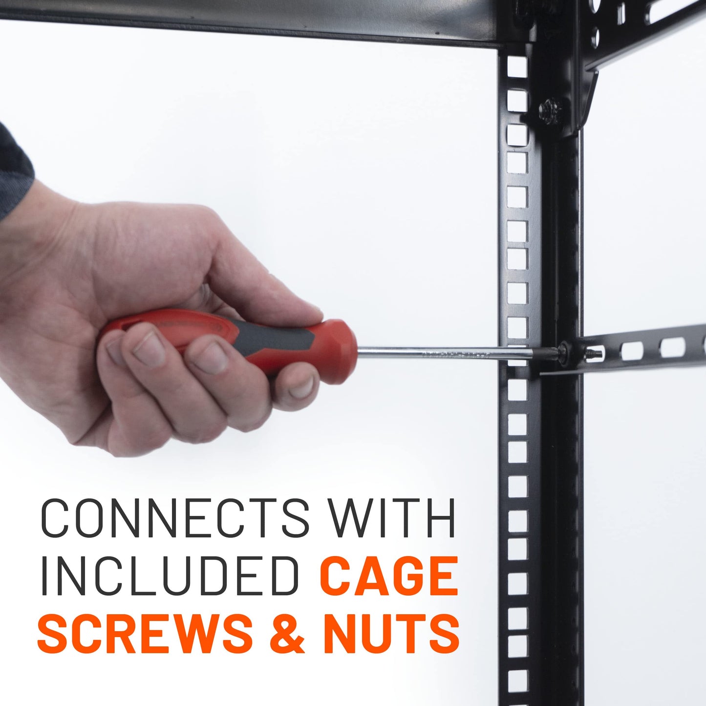 ECHOGEAR Rack Cable Management Tie Bar Kit - Includes 4X 1U Tie Bars, 24 Zip Ties, 8 Cage Nuts, & 8 Screws - Works with 19" Open Frame Racks