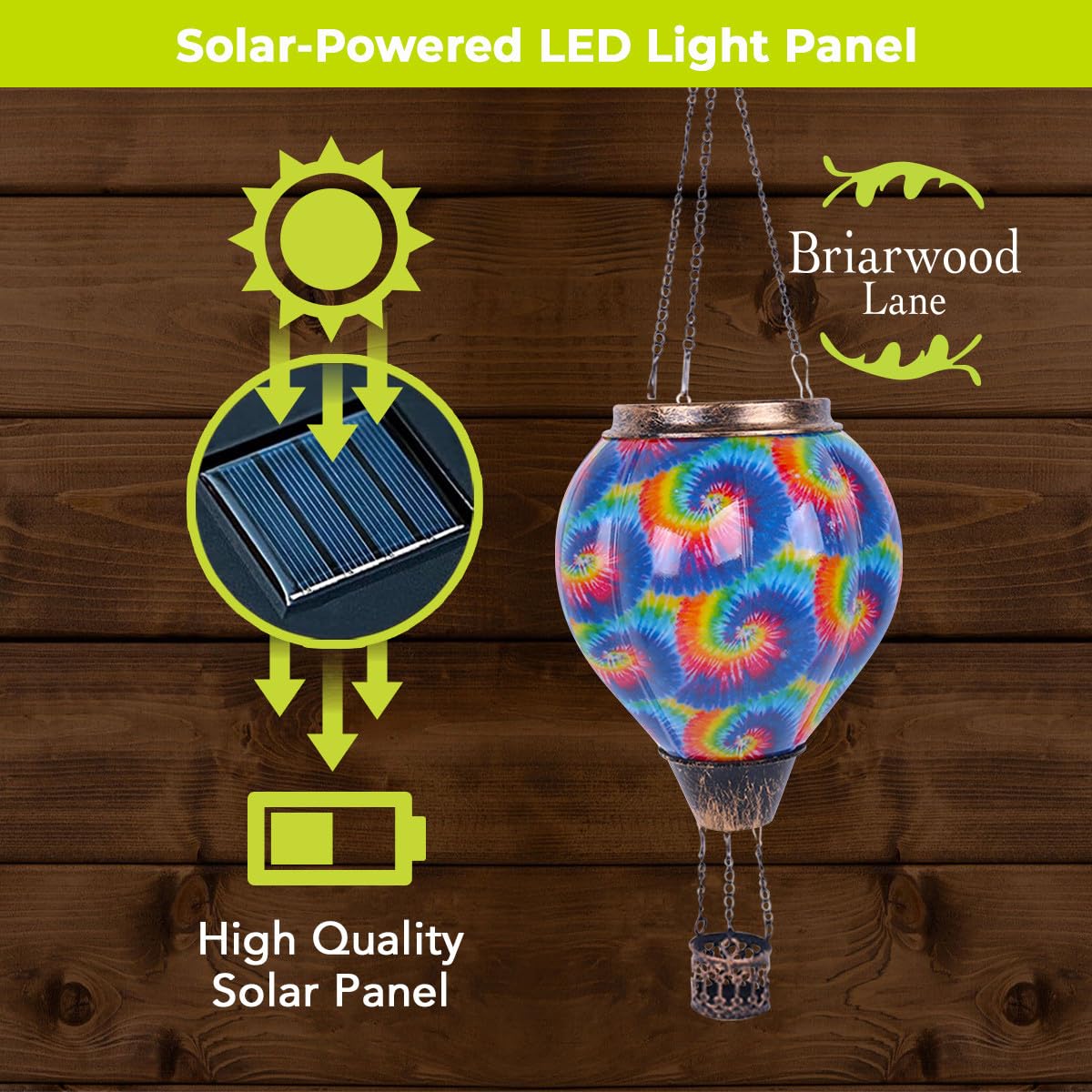Briarwood Lane Tie Dye Swirl Solar Balloon Lantern