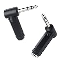 Cable Matters 2-Pack 1/4 Right Angle TRS Adapter - 6.35mm Right Angle Adapter, 1/4 TRS Audio Connector for Professional Audio Equipment