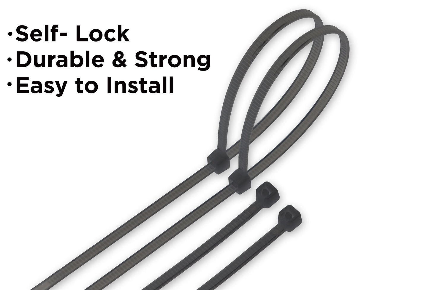 Multi-Purpose Cable Ties, Zip Ties Heavy Duty are Great for Cord & Cable Management. Wire Ties Measure 8" (500, Black)