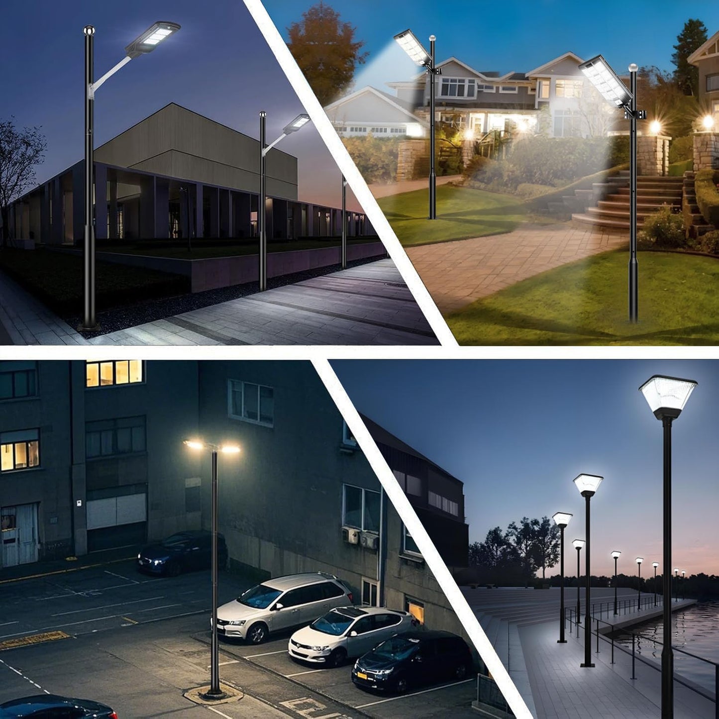 TIUYAO Street Light Pole 16Ft Tall, Solar Split Street Lamp Post for Outdoor Light Galvanized Heavy-Duty Metal Light Pole with Mounting Steel Anchors