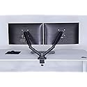 ApexDesk Dual Monitor Arm Desk Mount - Adjustable Height Gas Spring - VESA Mount with C Clamp & Mounting Base - Computer Monitor Stand for Screen up