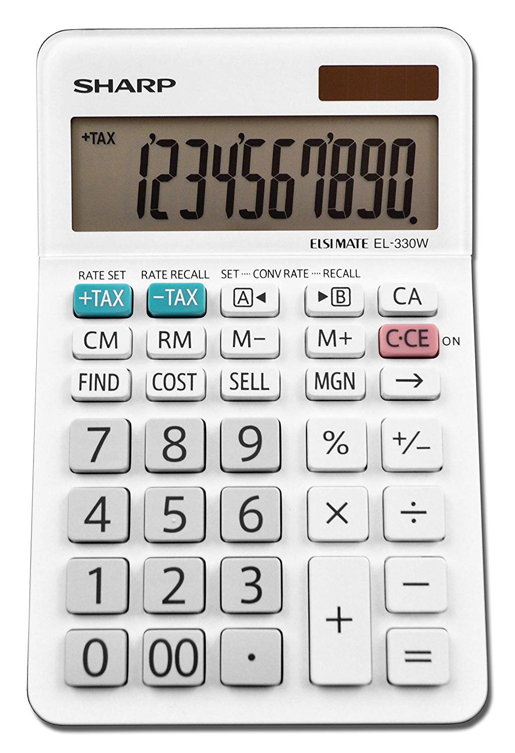 Sharp EL-330WB Standard Function Basic Desktop Calculator, Large Display, for Home and Office, Dual Power, Solar and Battery 5 Pack5