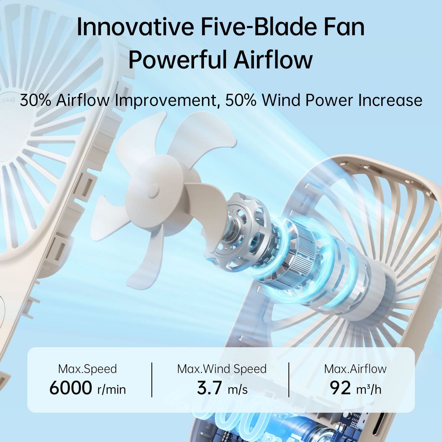 JISULIFE Handheld Mini Lash Fan with Bracket, Small Portable USB Rechargeable Personal Makeup/Eyelash Fan with 3 Speeds for Women Mom Girls Office