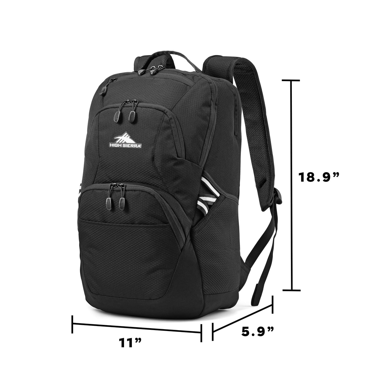 High Sierra Swoop SG Backpack, Travel or Work Laptop Bookbag with Drop Protection Pocket, and Tablet Sleeve, One Size, Silver Heather