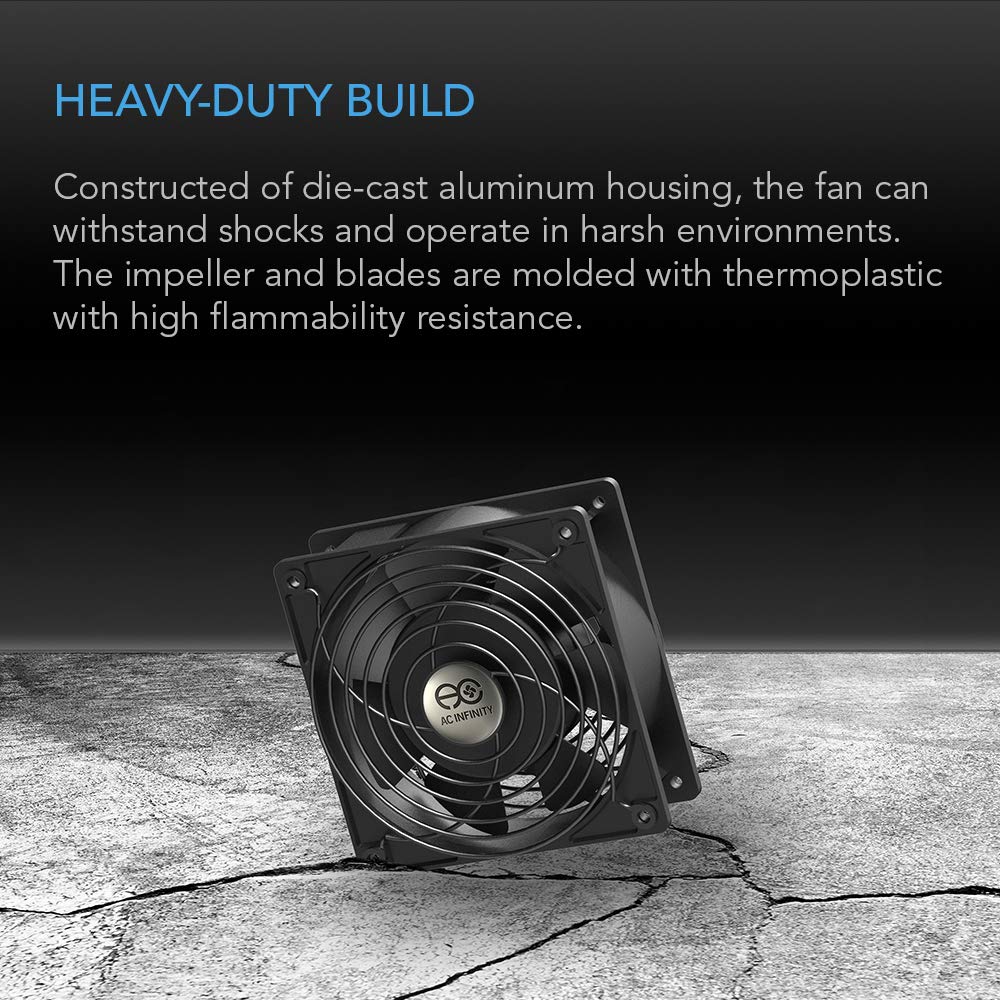 AC Infinity AXIAL 1238, Muffin Fan, 115V 120V AC 120mm x 38mm.
