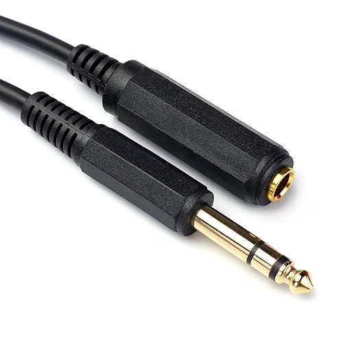 Disino 15FT 1/4 Inch Male to Female Stereo Extension Cable Gold Plated Quarter inch Headphone Extension Cable Cord