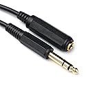 Disino 15FT 1/4 Inch Male to Female Stereo Extension Cable Gold Plated Quarter inch Headphone Extension Cable Cord