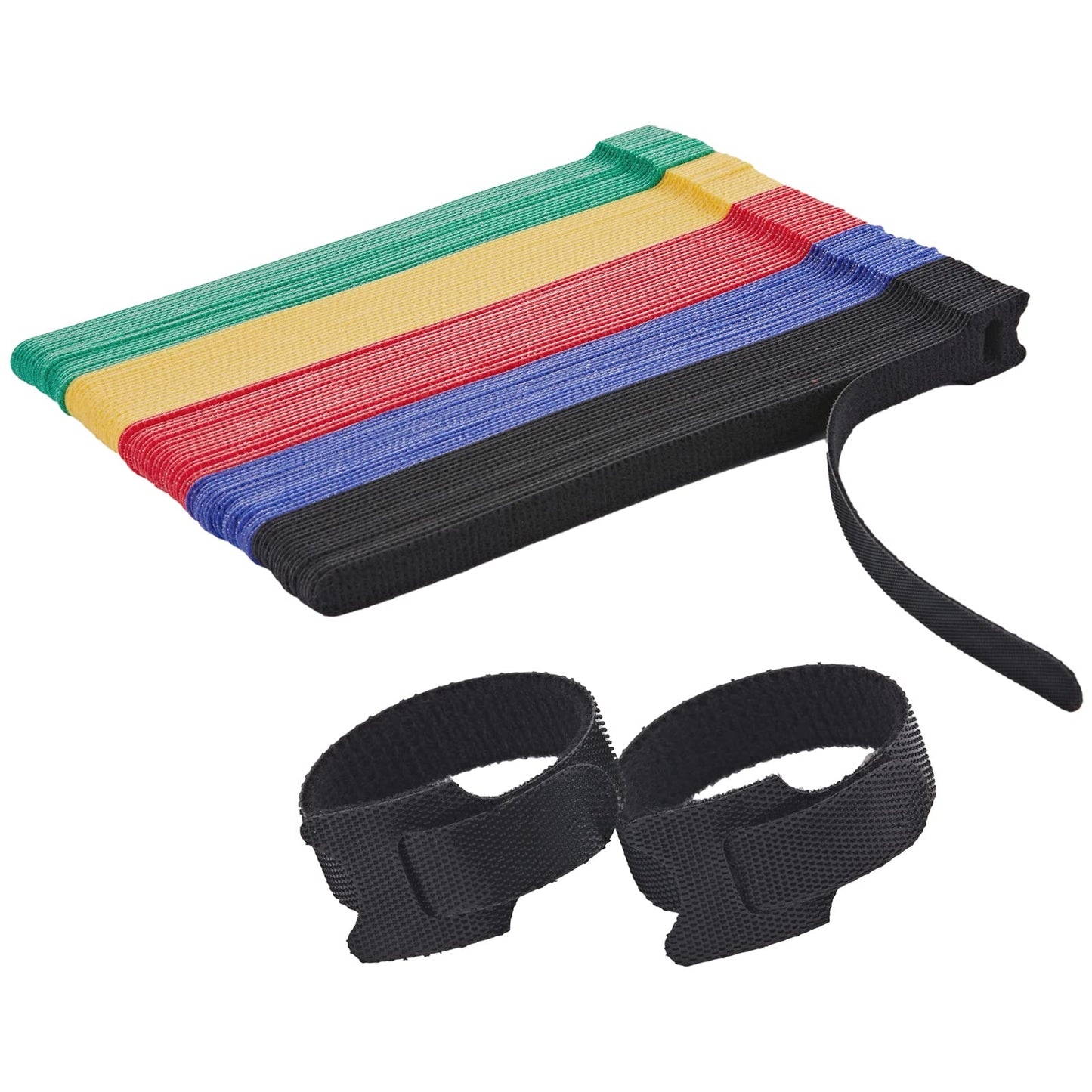 NBTORCH 100 PCS Reusable Cable Ties with Hook and Loop, Multi-purpose Adjustable 8 Inch Cable Management Wire Ties Cable Straps for Organizing Home