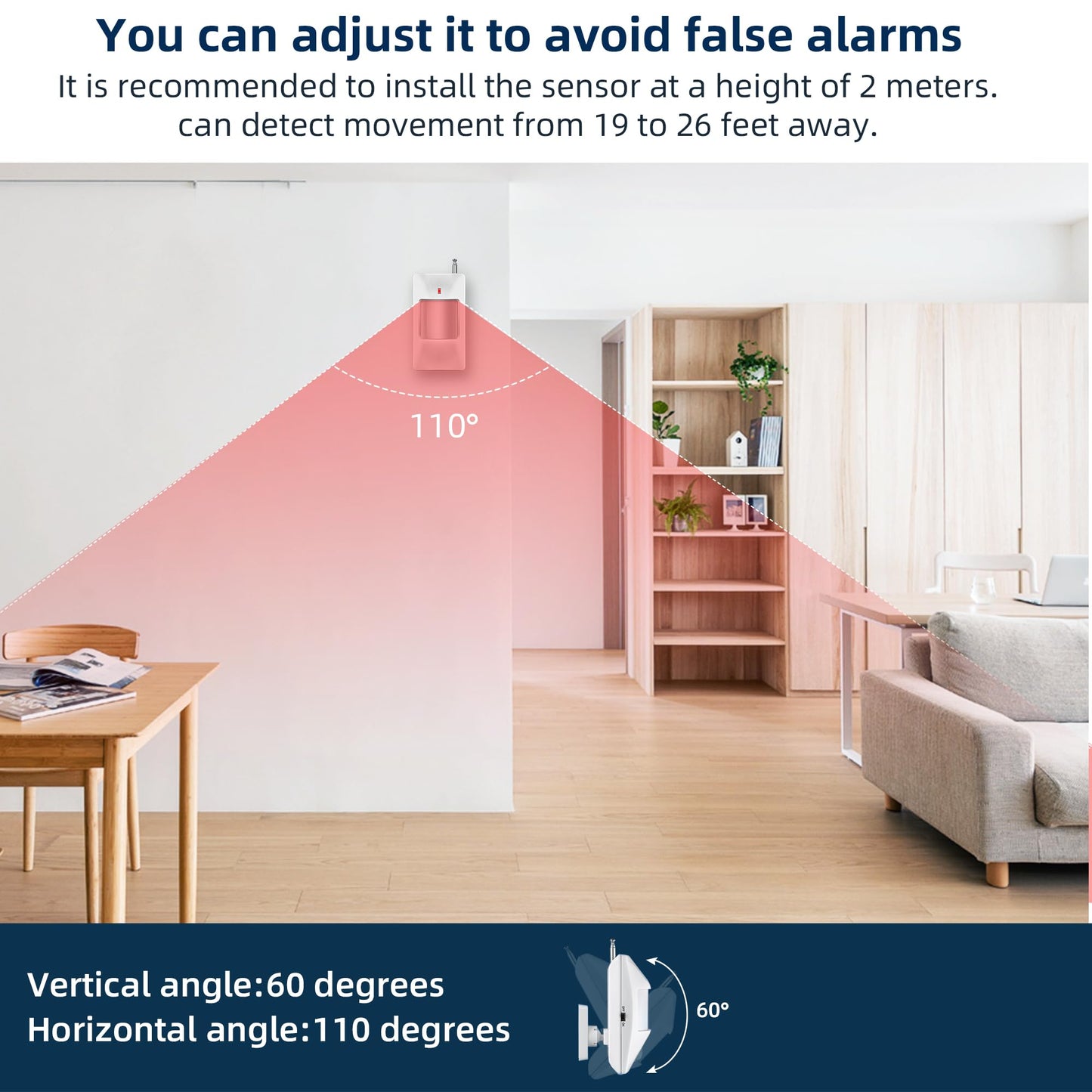 WiFi Alarm Home Security System, Wireless Alarm System with Loud 120dB Motion Sensor Siren, Window Door Alarms Sensor, Remote Control for Shed Garage