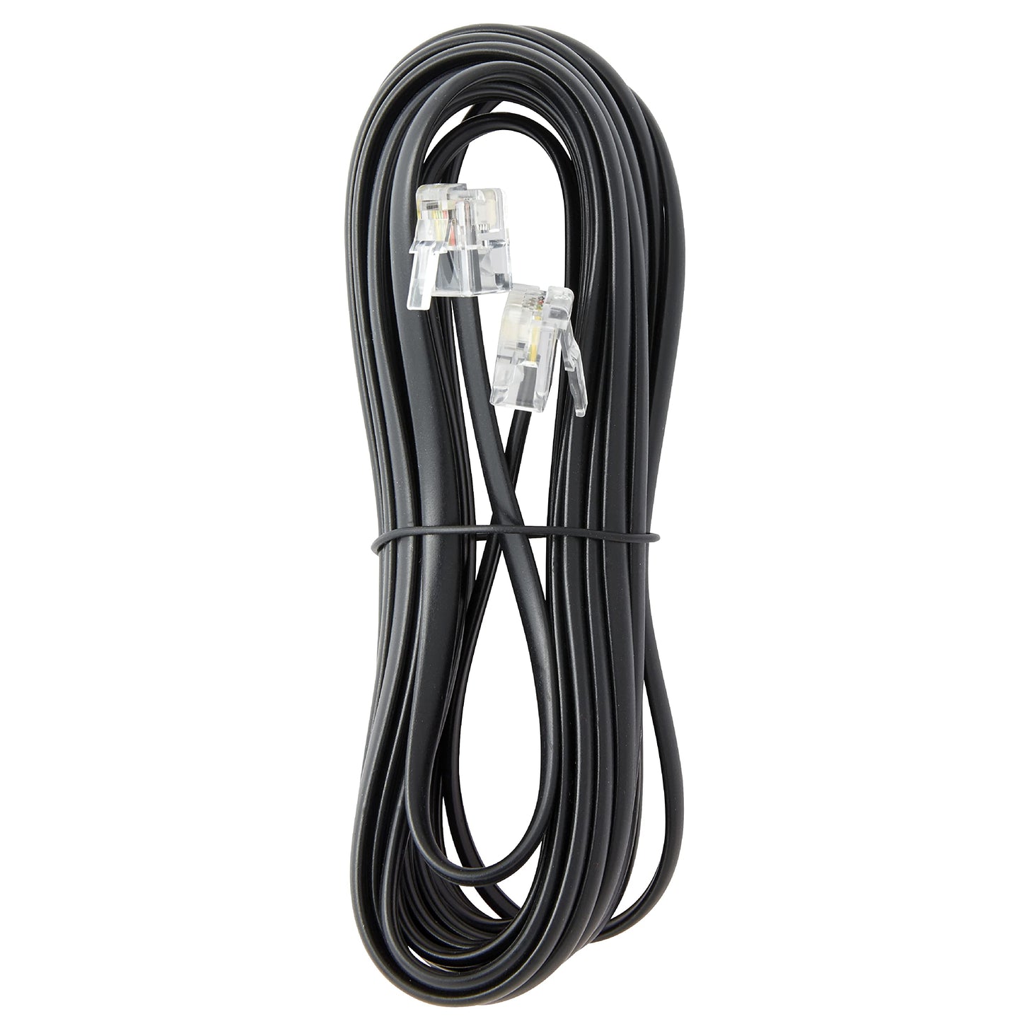 Newhouse Hardware 15 ft Telephone Extension Cord, with RJ11 (6P4C) Connectors, Works with Telephones, Fax Machines, Modems, 5-Pack, Black