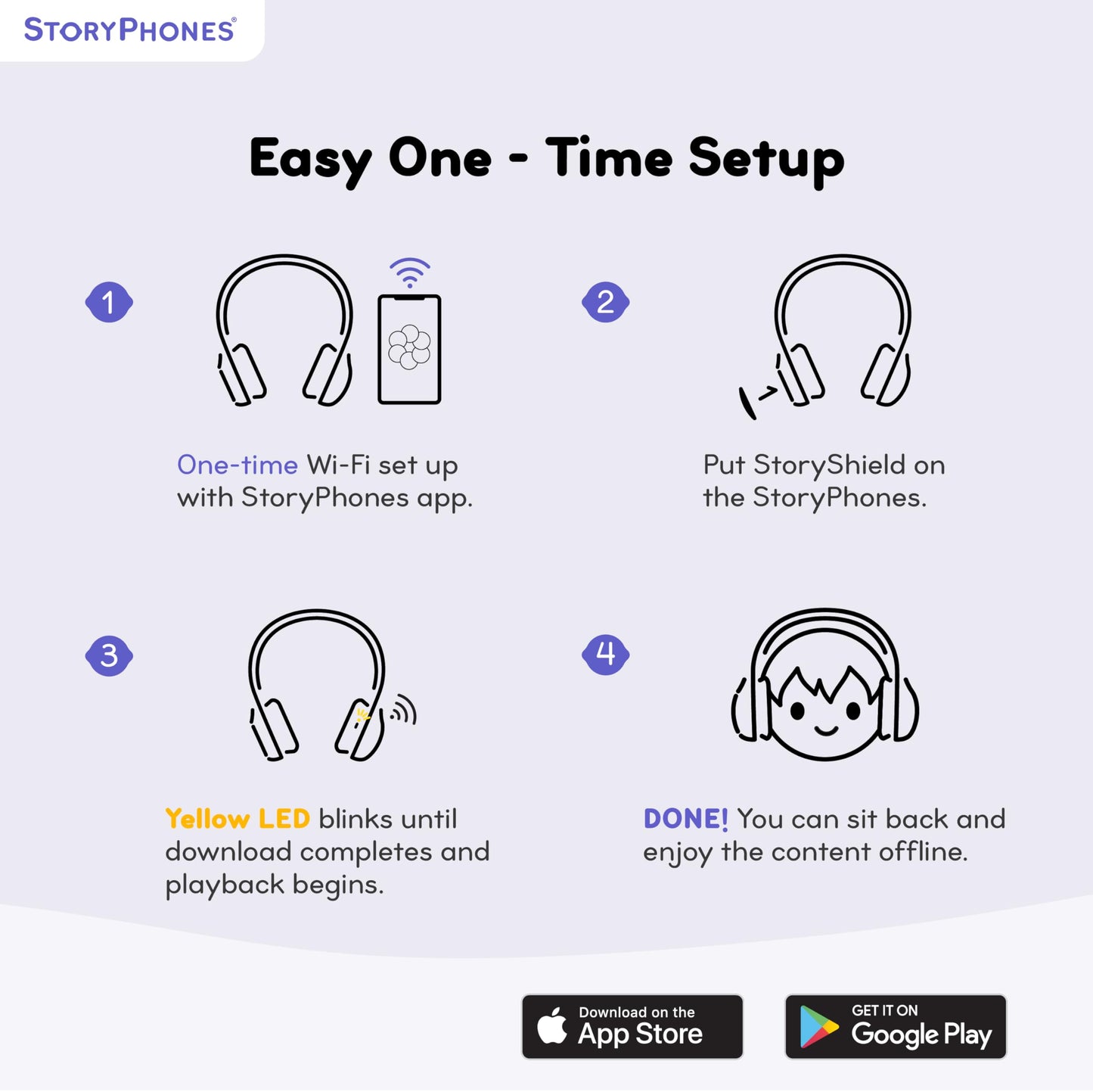STORYPHONES Disney Kids Bluetooth Foldable Headphones: Use Wired or Wireless for Travel, Education, and Screen-Free Entertainment | Includes Minnie