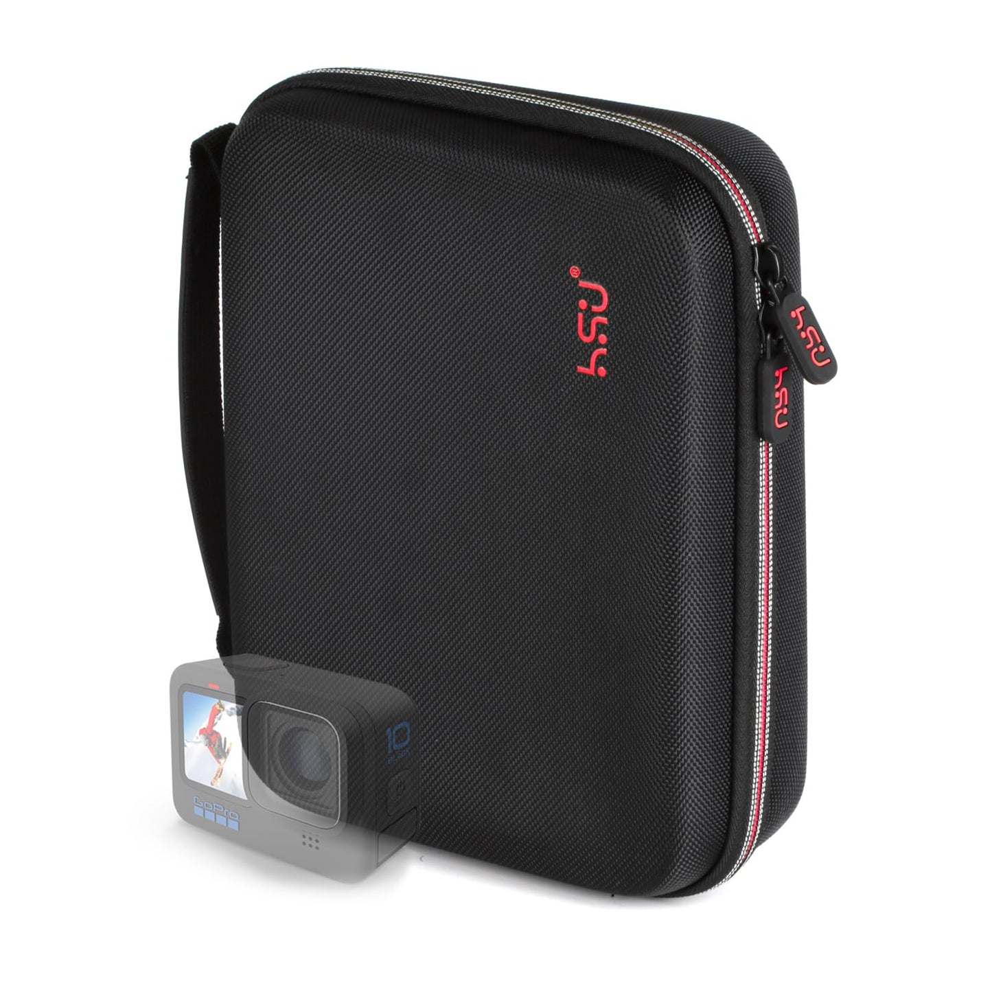 HSU Middle Protective Carrying Case for GoPro Hero 13, 12, 11, 10, 9, 8, 7, 6, 5, 4 Black and Accessories, Compact and Safe Action Camera Travel