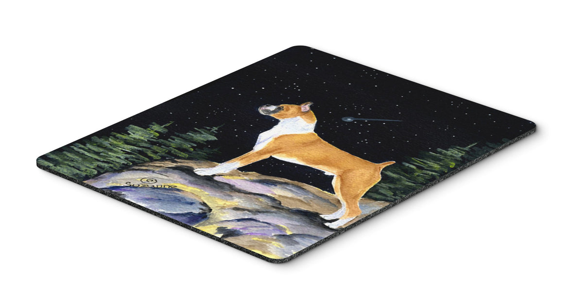 Caroline's Treasures SS8496MP "Starry Night Boxer Mouse Pad, Hot Pad or Trivet" for Home Office Gaming Working Computers Laptop Mouse Mat,Washable