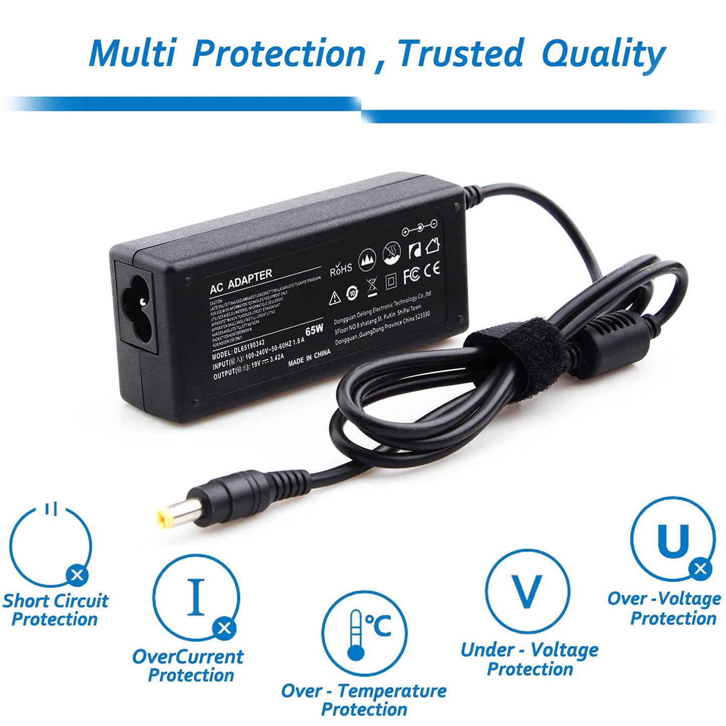 19V Monitor Power Cord for Acer LCD SB220Q R240HY H236HL G226HQL S231HL G236HL G246HL G276HL G247HL G257HU R221Q S230HL S202HL S240HL S271HL S220HQL…