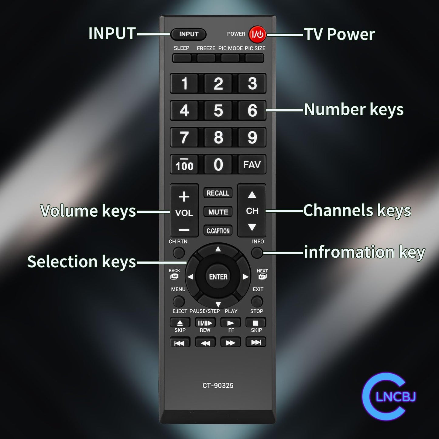 New CT-90325 TV Remote Compatible with Toshiba 32C100U2 32C100UM 32C110U 32DT1 46G310U