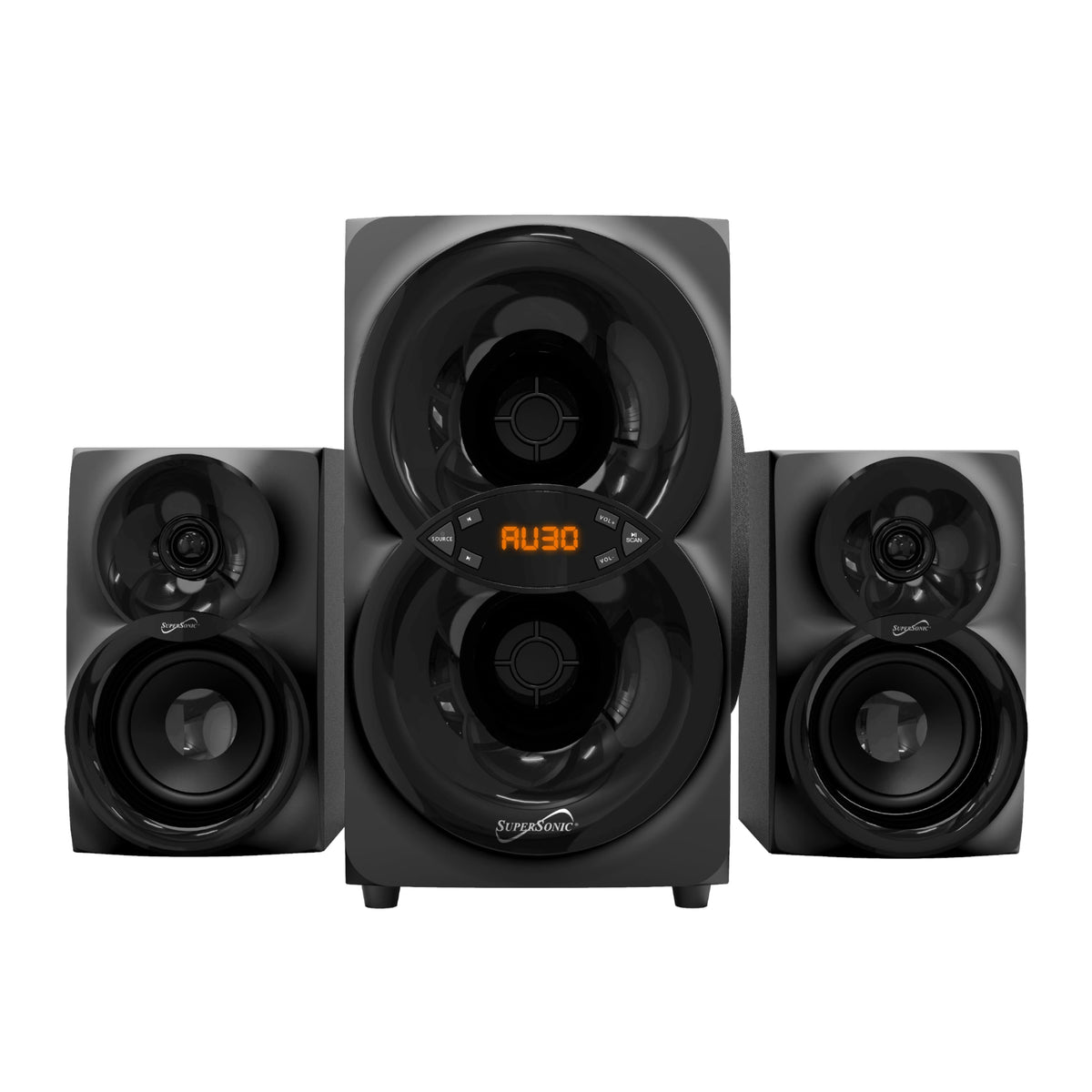 Supersonic SC-1136BT 2.1 CH Multimedia Bluetooth Speaker System 30W RMS with Deep Bass Subwoofer, Bluetooth 5.3, USB & AUX Input, FM Radio, Remote