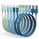 6Pack iPhone Charger (3/3/6/6/6/9 FT) Apple MFi Certified Multiple Colour Lightning Cable Fast Charging High Speed Transfer Cord for iPhone 14 13 12…
