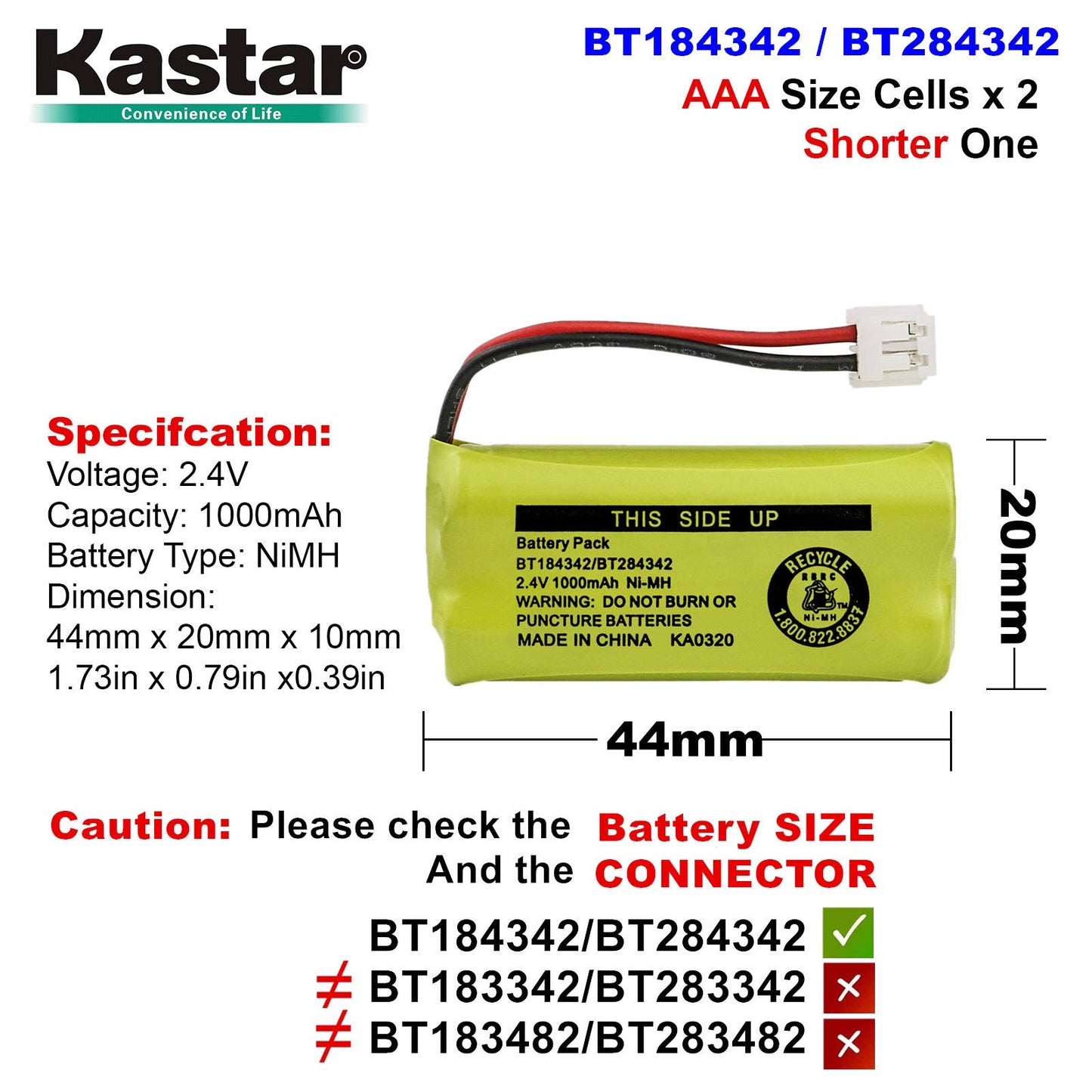 Cordless Phone Battery for V-TECH 6010, etc.
