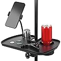 Auhafaly Plastic Microphone Stand Tray Stage Concert Performance Vocal Guitar Accessory with Drink Holder and Microphone Holder (Deluxe B), ahy00