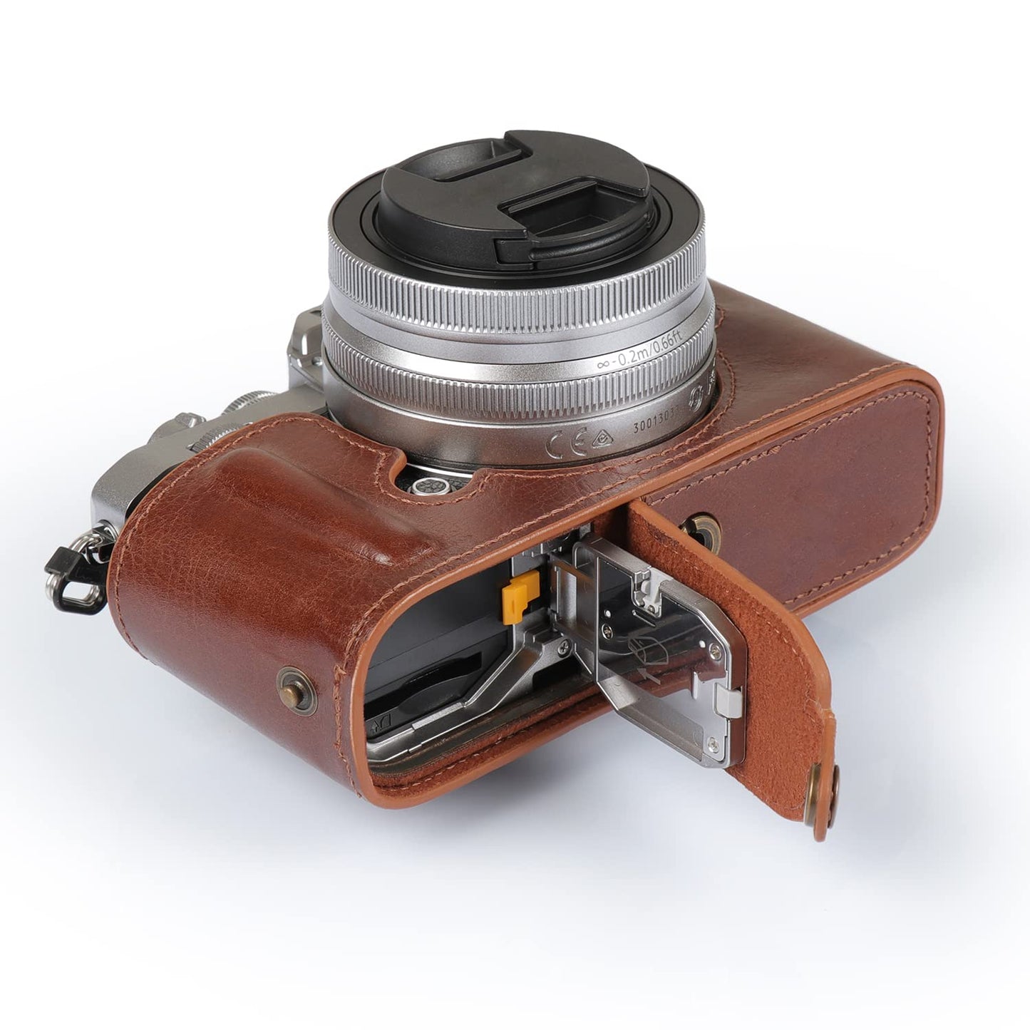 MegaGear MG2016 Ever Ready Genuine Leather Camera Half Case Compatible with Nikon Z fc (Brown)