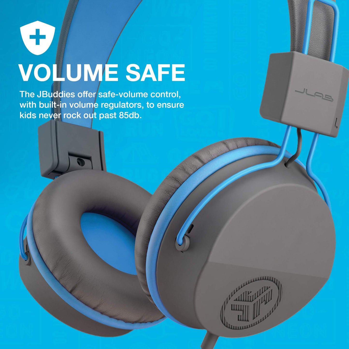 JLab JBuddies Studio On-Ear Kids Wired Headphones, Toddler Headphones, Kid Safe, Studio Volume Safe, Volume Limiter, Folding, Adjustable, Noise