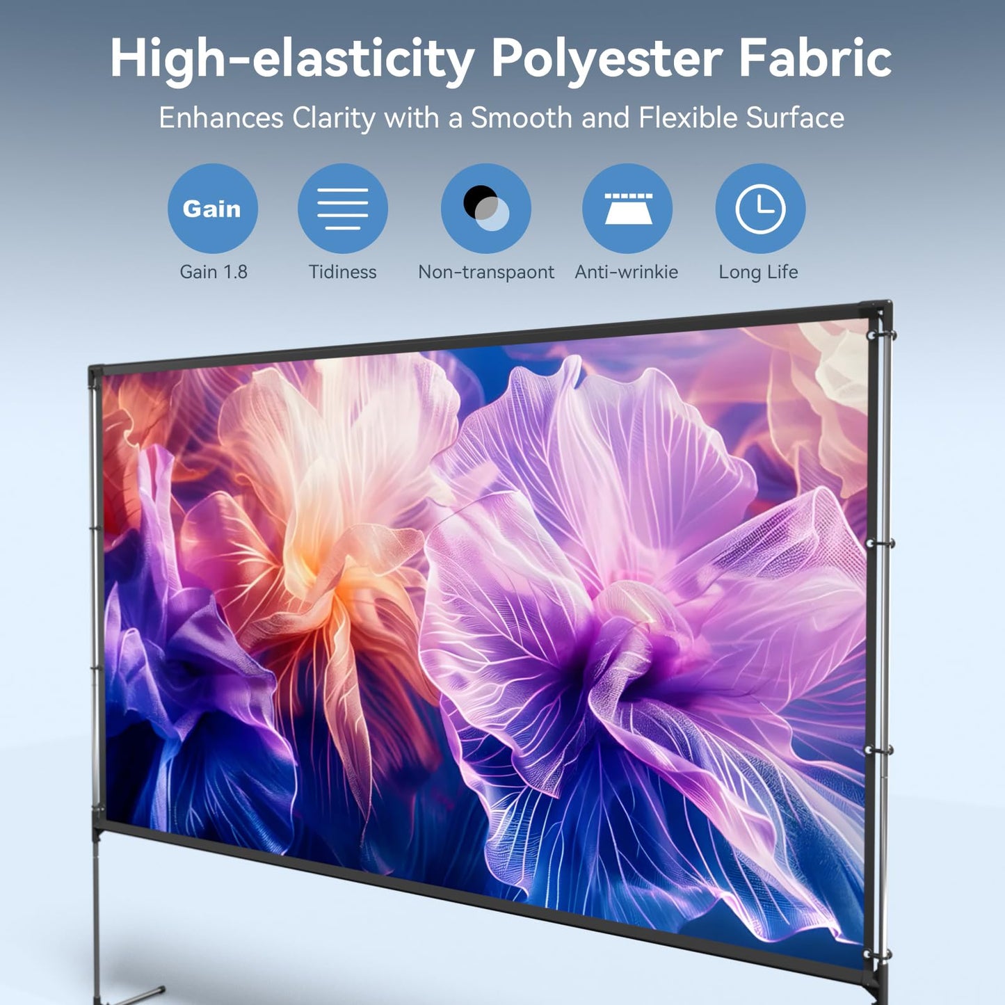 Projector Screen with Stand, BladeCine 100 inch Outdoor Projector Screen Portable Indoor Projection Screen 16:9 4K Rear Front Movie Screen with Carry