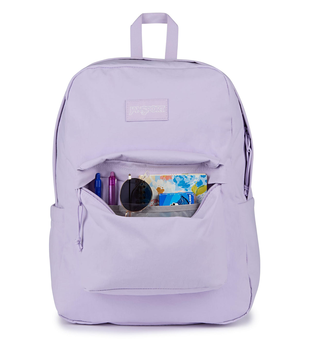 JanSport Superbreak Plus FX Backpack - Work, Travel, or Laptop Bag with Water Bottle Pocket - Pastel Lilac