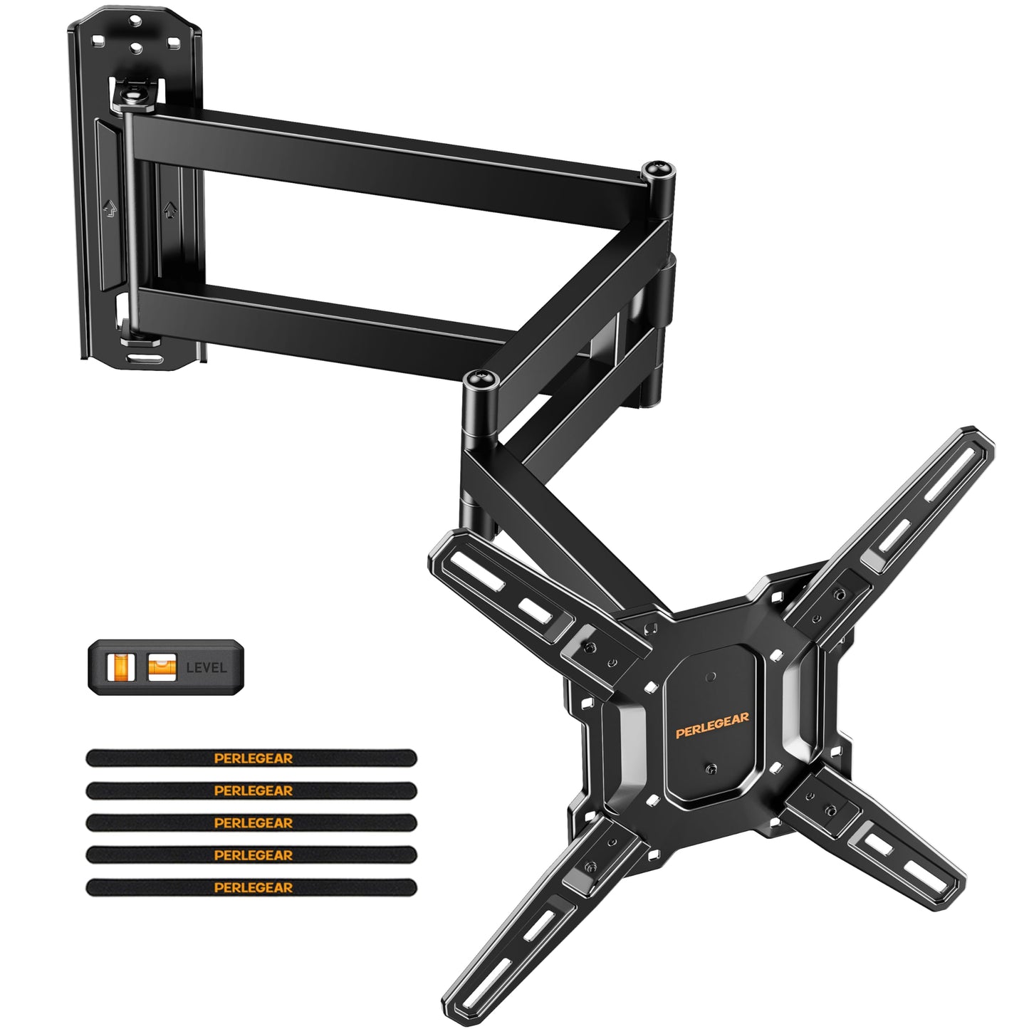 Perlegear Long Arm TV Wall Mount for 32-65? TVs, 37.4” Long Extension Corner TV Mount, Max VESA 400x400mm, Articulating Arms Full Motion Wall Mount