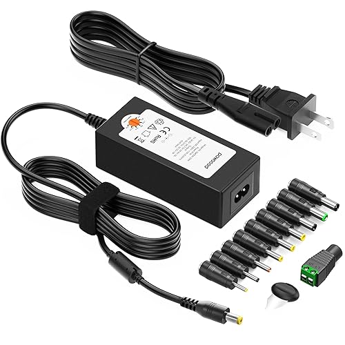 POWSEED Universal AC Adapter 45W 5V 6V 7.5V 9V 12V 13.5V 15V DC Power Supply 1A 2A 3A for Household Electronics Routers CCTV IP Cameras Speaker LED…