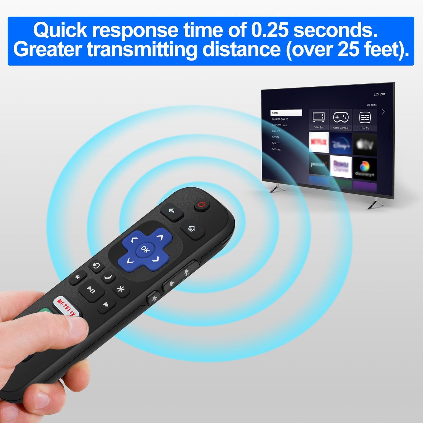 Gotellx 2 Pack Replacement Remote Controls for Roku TV, Compatible with TCL/Hisense/Sharp/Philips/Onn/Element Roku TV (Not for Roku Stick,Box or