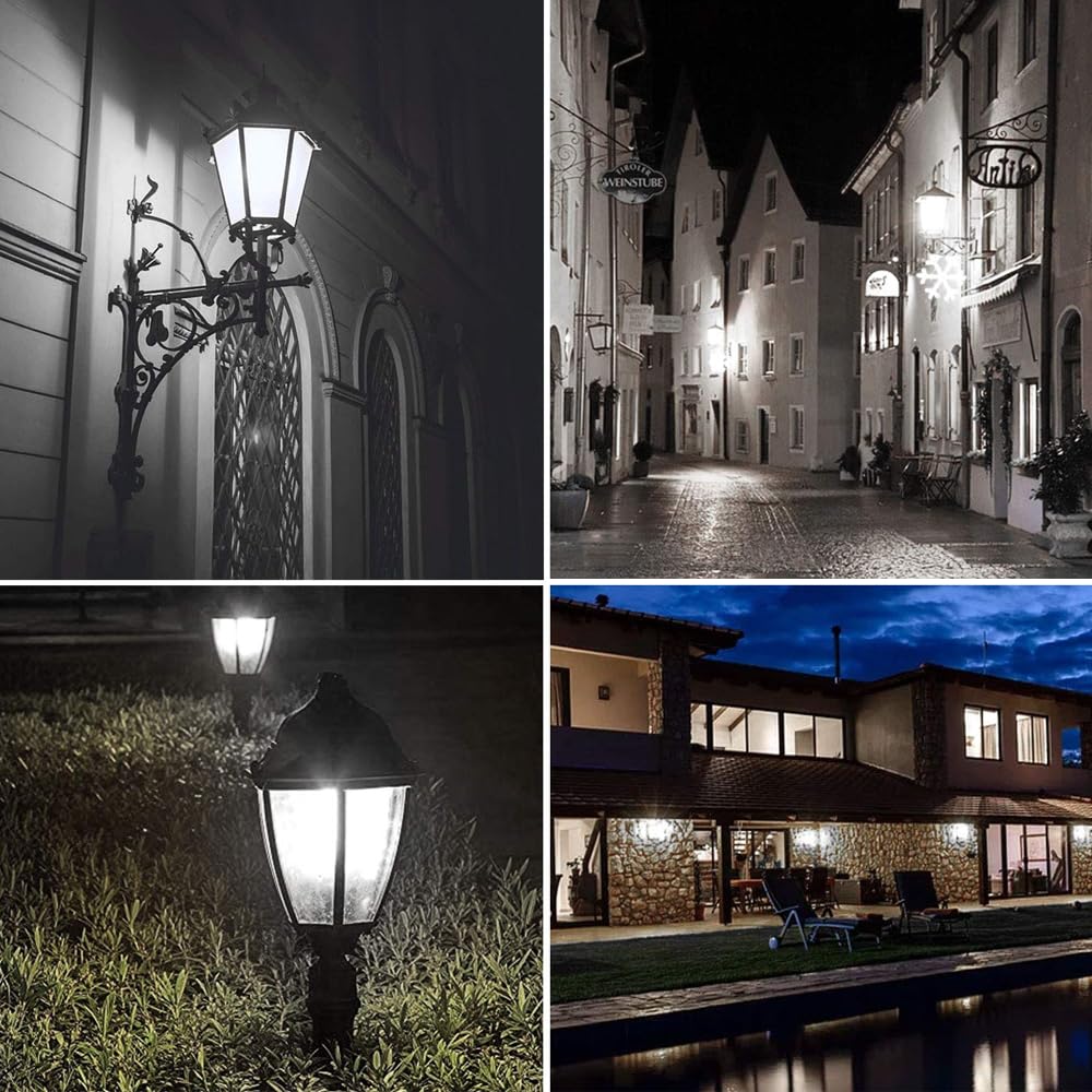 Dusk to Dawn Light Bulb, E12 Candelabra Light Sensing LED Bulbs Auto On/Off 5W 400LM Cold White 6000K for Home Outdoor Yard Porch Patio Garage