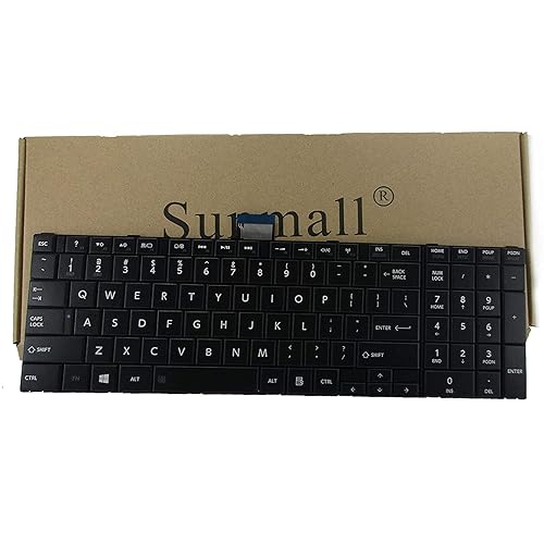 SUNMALL Keyboard Replacement Compatible with Toshiba Satellite C850 C855 C855D L850 L855 L855D L875D P850 P875 P855 Black US Layout