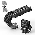 NEEWER CA007 Top Handle + MA006 Monitor Mount Set, Camera Cage Handle with 3/8" ARRI Locating + Cold Shoe Monitor Mount with 180° Tilt Damping for 5"