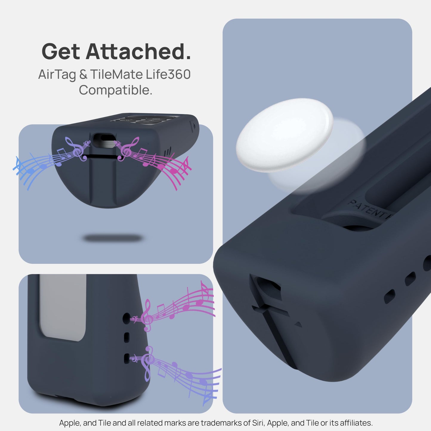 GripStand™ Scratch-Resistant Silicone Remote Cover for Apple TV - Compatible with AirTag, Fits Siri Apple TV 4K/HD (2nd & 3rd Gen), Stand-Up Design