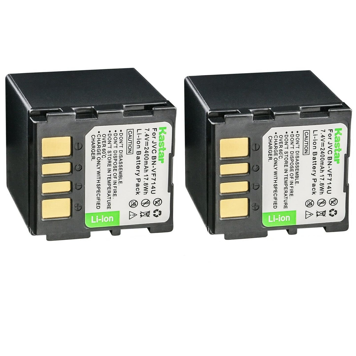 Kastar BN-VF714 Battery 2-Pack Replacement for JVC BN-VF707 BN-VF707U BN-VF707UE BN-VF707US BN-VF714 BN-VF714U BN-VF714UE BN-VF714US BN-VF733