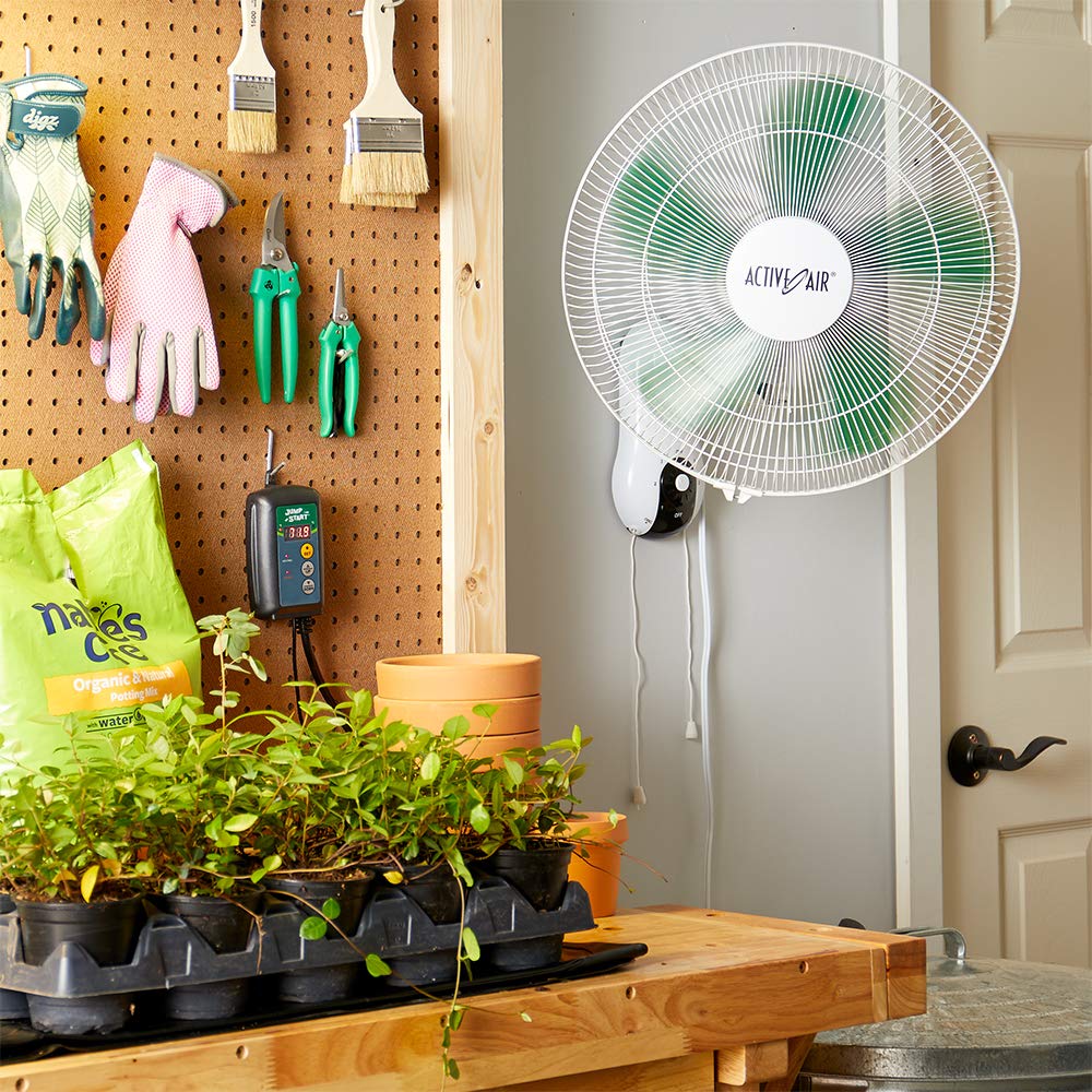 Active Air ACF16 16 inch 3-Speed Wall-Mountable 90-Degree Oscillating Hydroponic Grow Fan