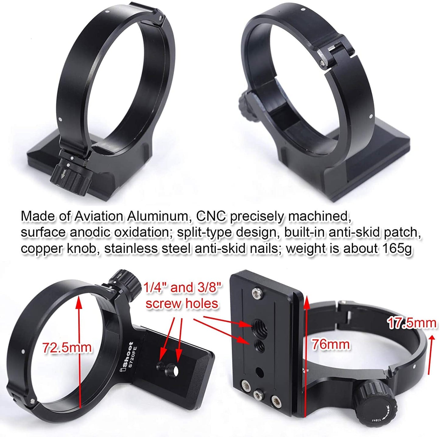 Tripod Mount Ring Lens Collar Compatible with Sony FE 70-200mm f/4 G OSS Lens SEL70200G, Lens Support Holder Bracket Bottom is Arca-Swiss Fit Quick