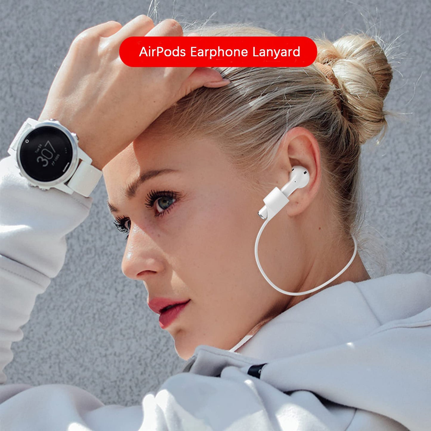 BUISAMG Magnetic Anti-Lost Straps for AirPods, Soft Silicone Sports Lanyard, Neck Rope Cord, Wireless Headphones Anti-Lost Rope. (4pcs Blue White Pink