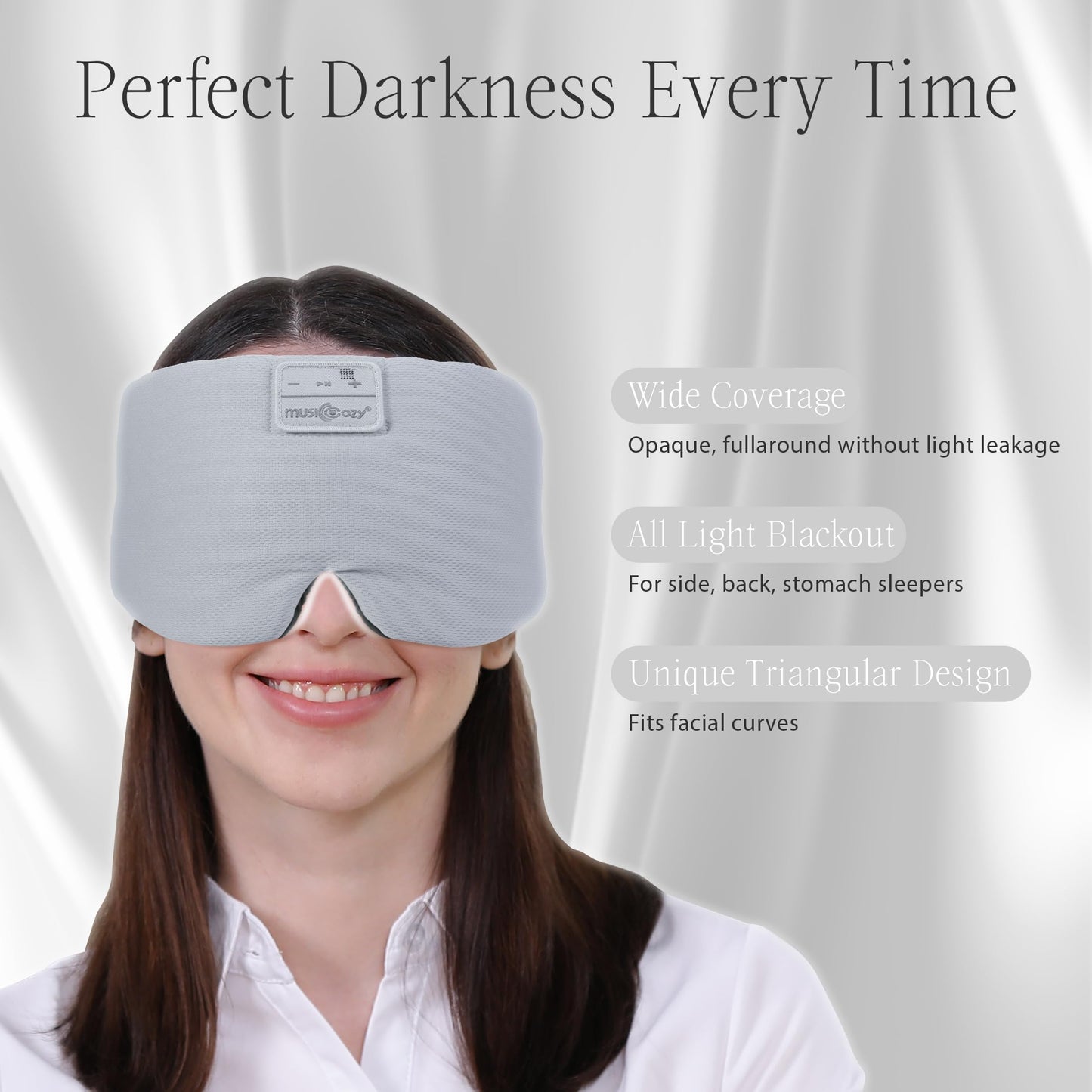 MUSICOZY Ice Silk Sleep Headphones with Bluetooth Mask, Eye Mask for Sleeping in Total Darkness, 5.4 Bluetooth Sleep Mask Sleep Headphones, Soft…