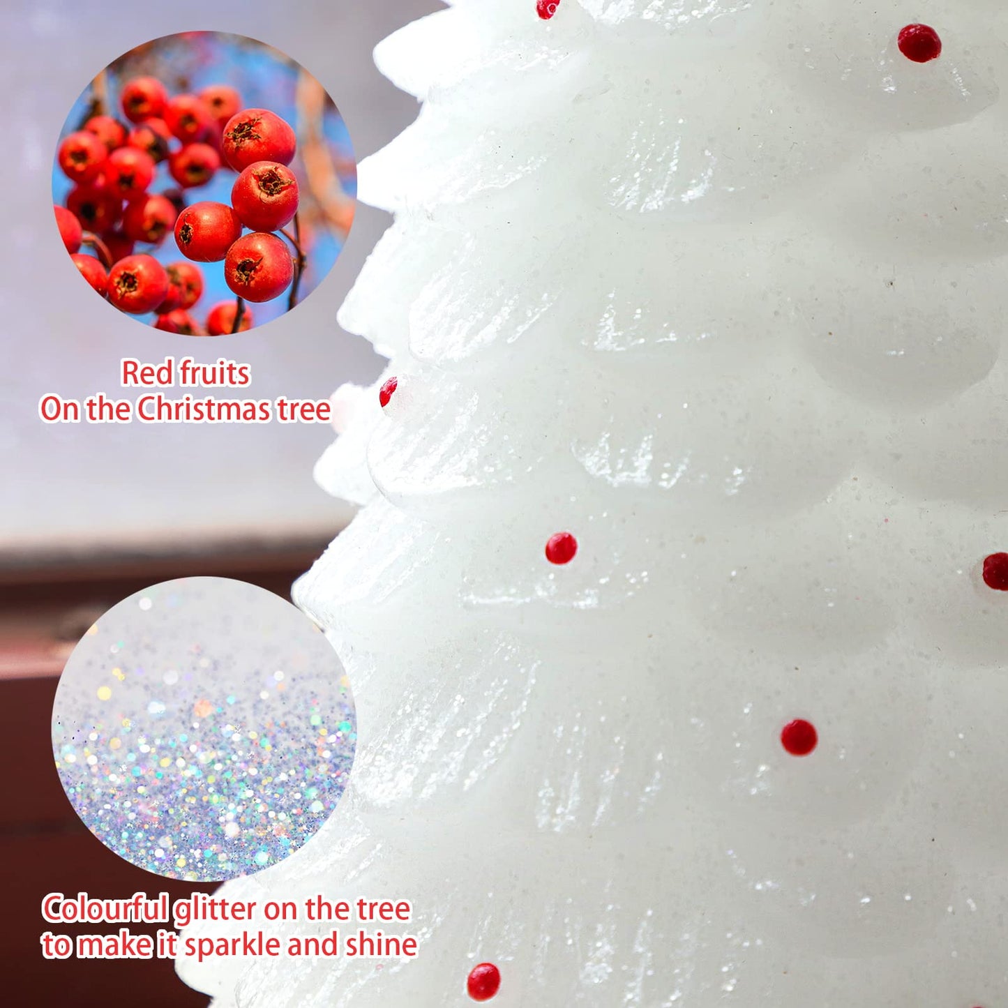 MELTONE LED Christmas Candles with Remote: Handmade Carved Christmas Tree Real Wax Holiday Flameless Candles - Home Party Bedroom Xmas Holiday Easter