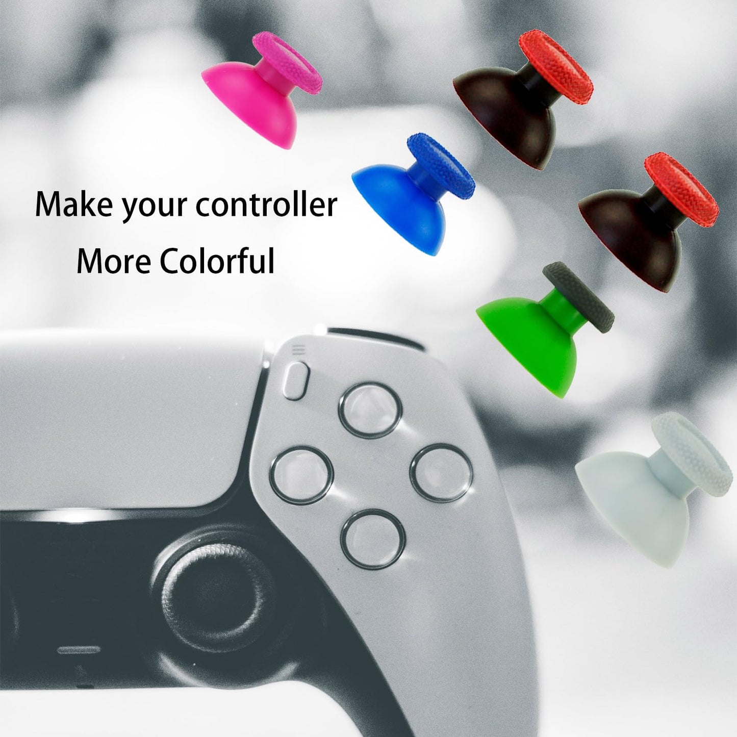 CDHKOZ 8PCS Replacement Analog Joystick Thumb Sticks Thumbstick for Playstation 5 PS5 Controller, with Screwdriver Repair Tool (Pink)