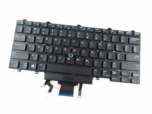 New Laptop Keyboard (Without Frame) Replacement for Dell Latitude E5450 E7450 3340 SG-63020-XUA 0D19TR US Layout Black Color Backlit