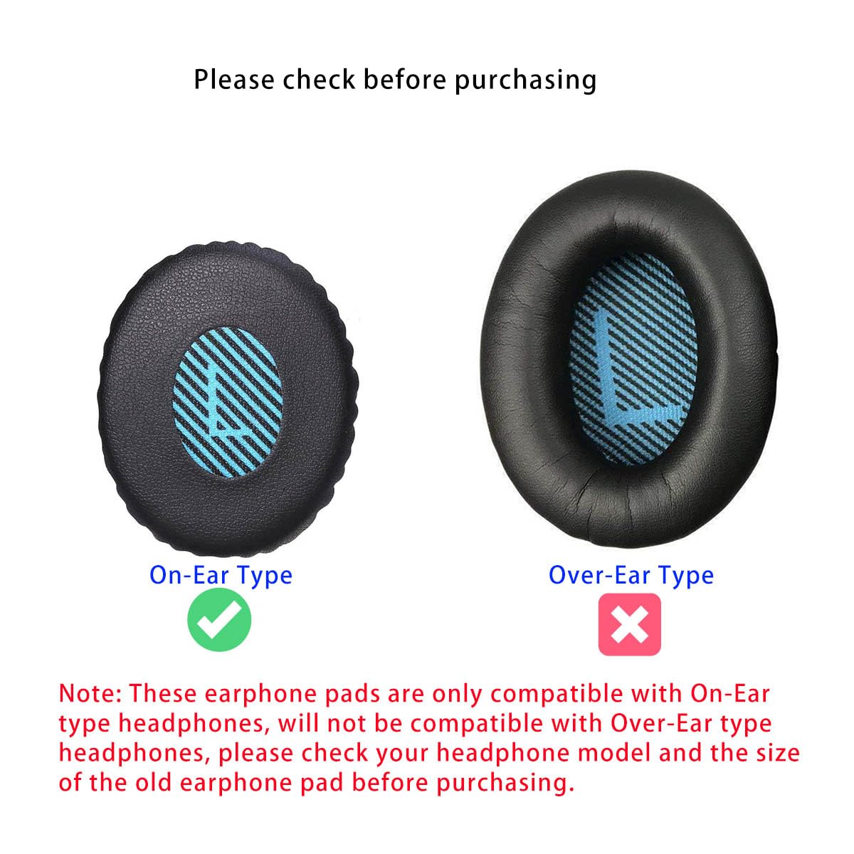 On Ear Pads Cushions for Bose SoundLink OnEar Headset OE2 OE2i SoundTrue BH1 Headphones