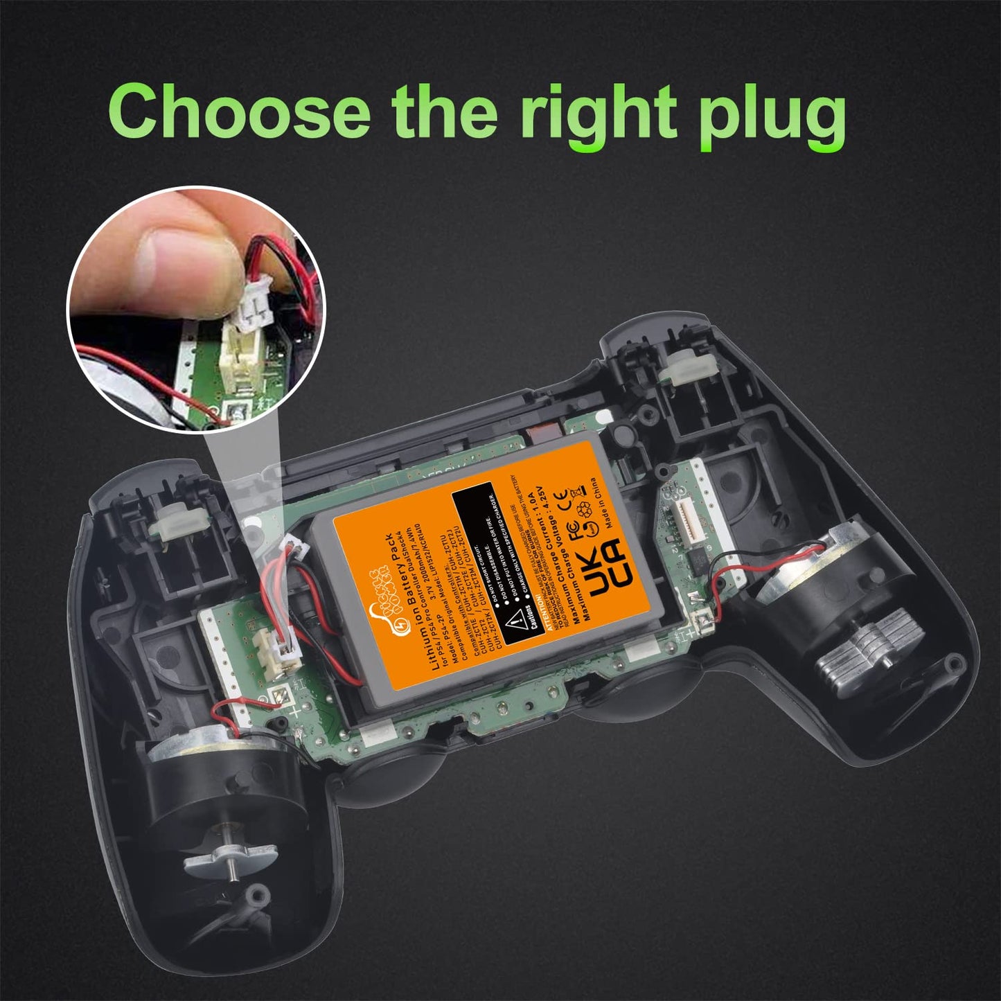 Pickle Power 2 Pack 2000mAh PS4 Controller Battery Replacement for Sony PS4/PS4 Pro/PS4 Slim PlayStation 4 Dualshock 4 Controller CUH-ZCT1E CUH-ZCT1H