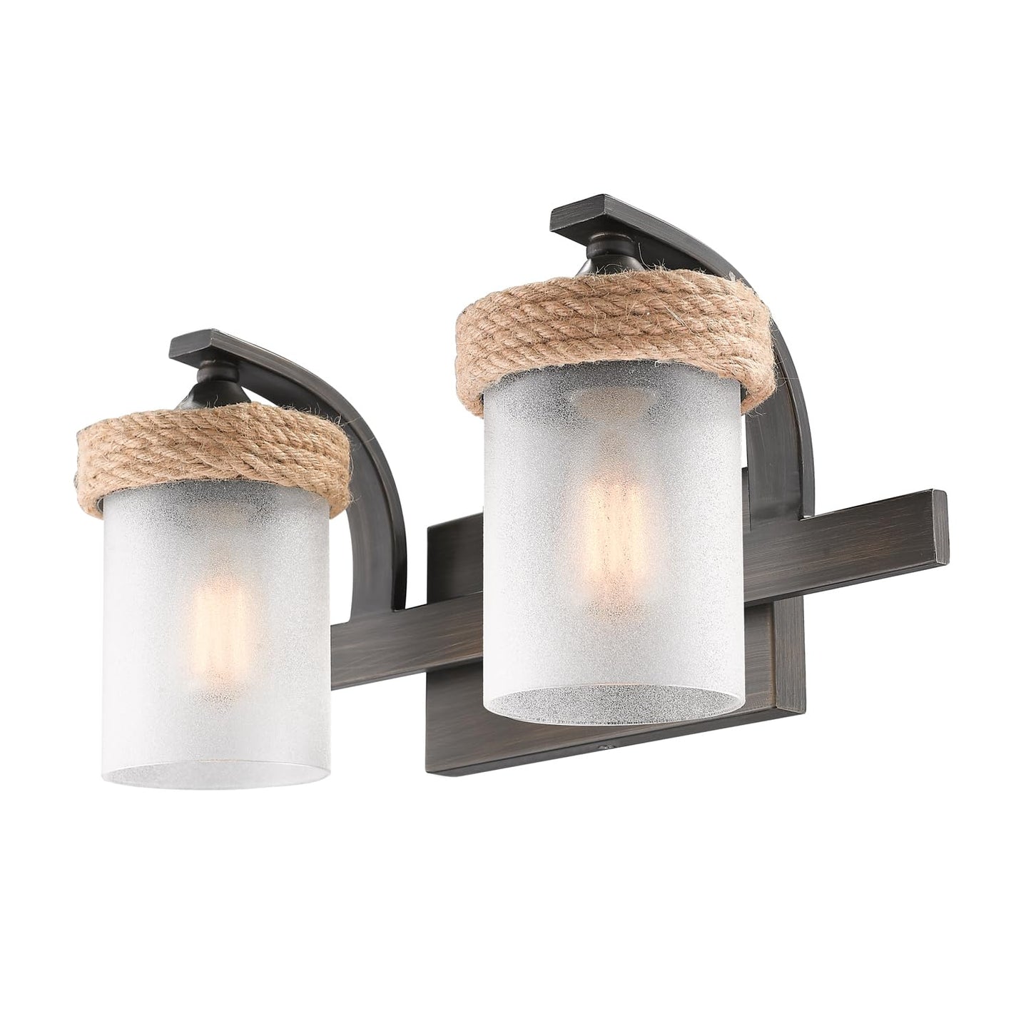 Golden Lighting 1048-BA2 GMT-CS Chatham Bath Fixture, Gunmetal Bronze, 2 Lights